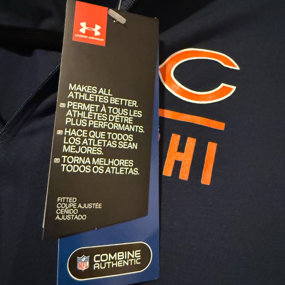 Under Armour Chicago Bears 1/4 Zip Pullover Navy Women’s Medium NWT - Picture 4 of 7